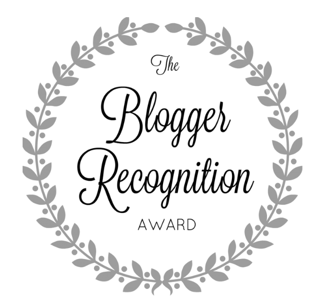Blogger Recognition award!